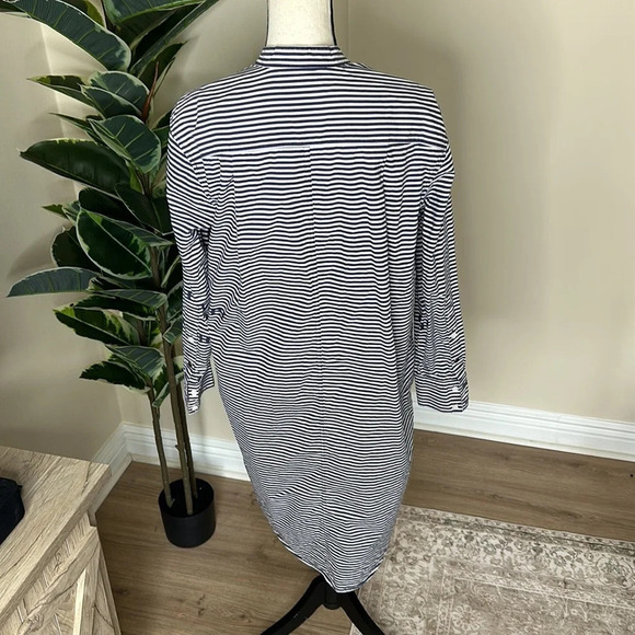 RTR Proenza Schouler Stripe Poplin Graphic Text Shirt Dress sz Small Oversized - Picture 6 of 8